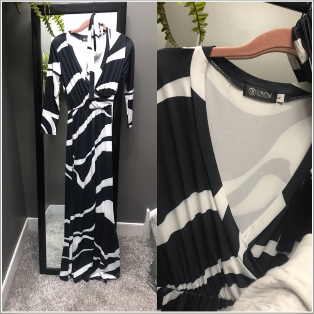Maxi faux wrap dress